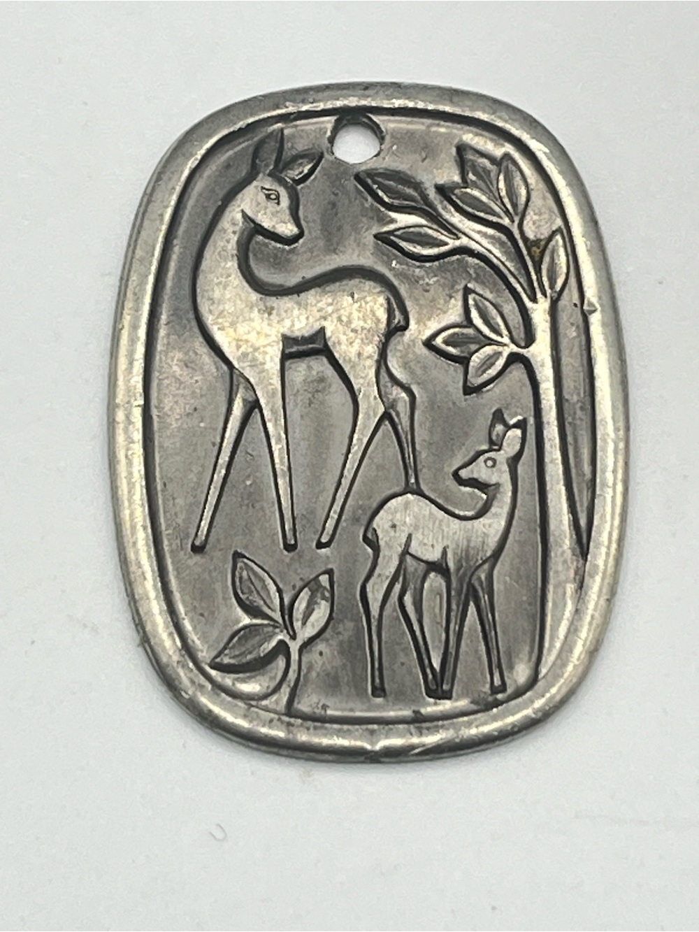 Vintage Norwegian Pewter Deer Pendant Hardanger Norway MCM - Picture 7 of 8
